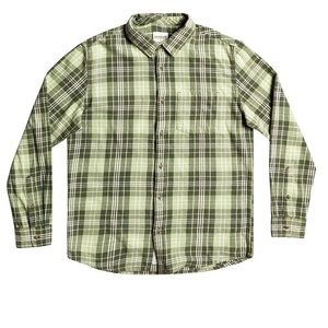 Quiksilver green plaid flannel shirt. SZ. Small. NWT